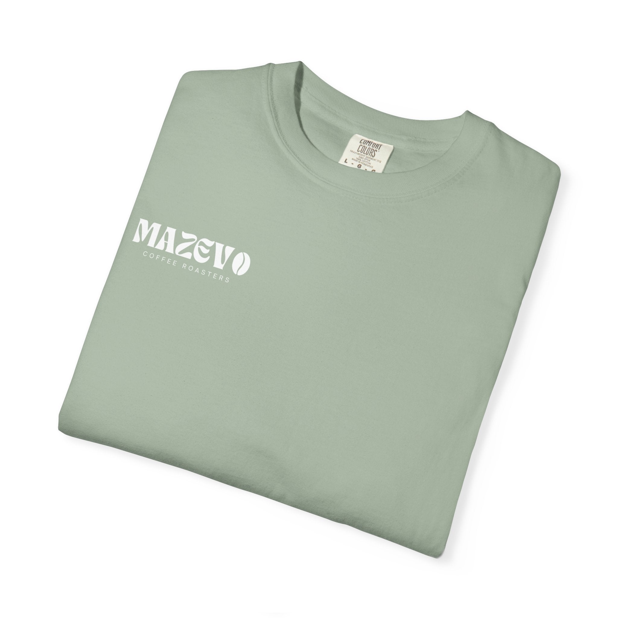 Mazevo Coffee T-Shirt — Retro Logo Garment-Dyed Tee for Coffee Lovers
