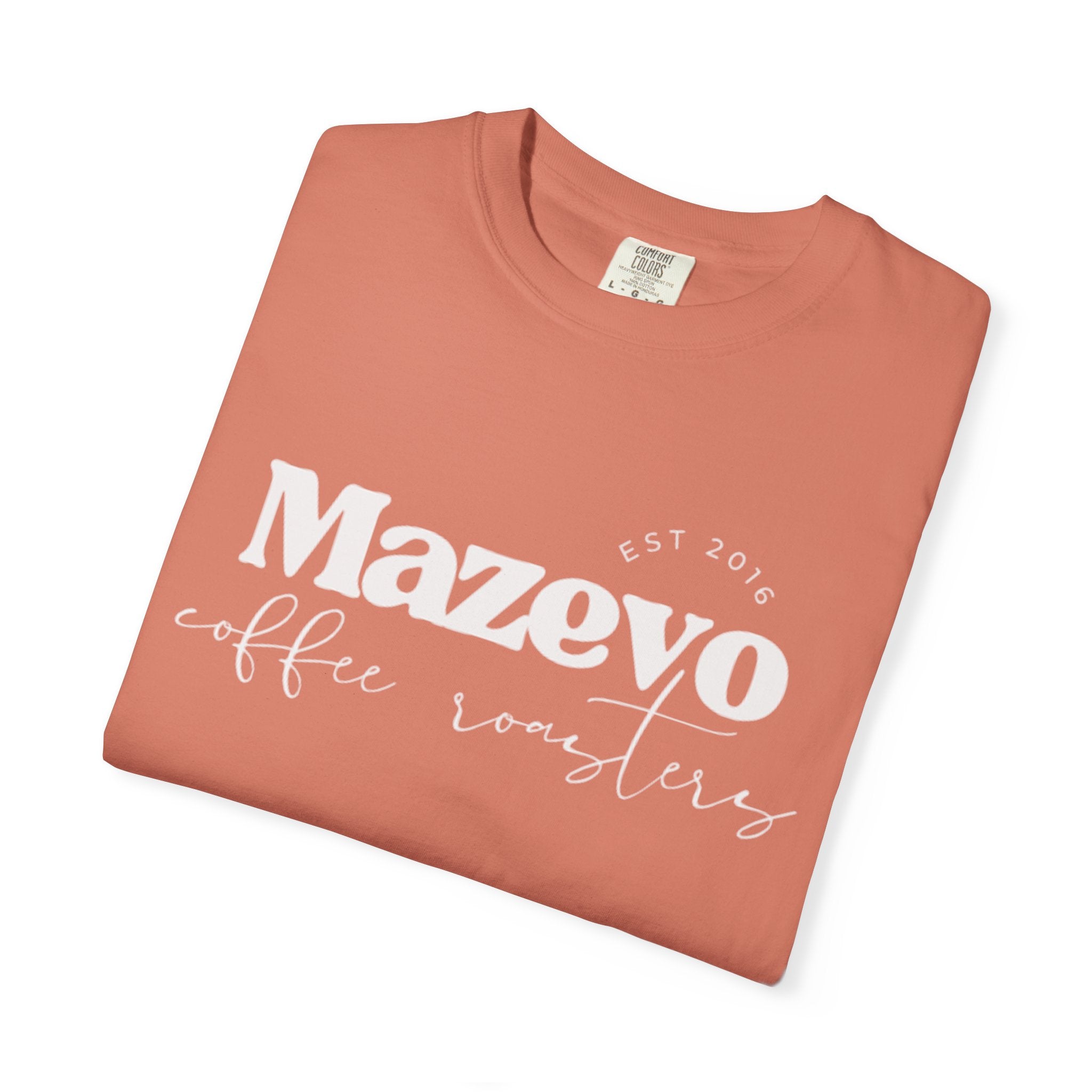 Mazzevo Subtle Logo T-Shirt — Minimalist White Garment-Dyed Tee
