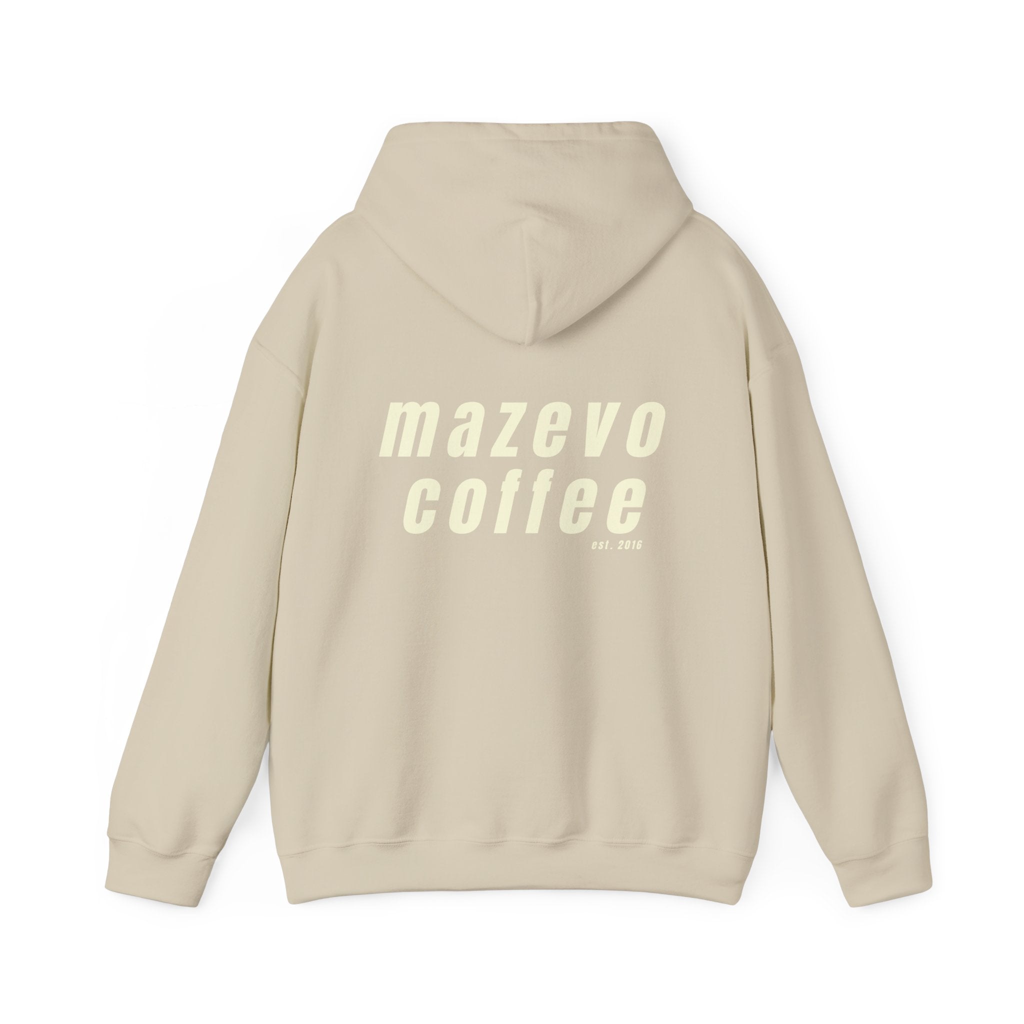 Mazevo Coffee Hoodie — Minimal Cream Coffee Shop Pullover