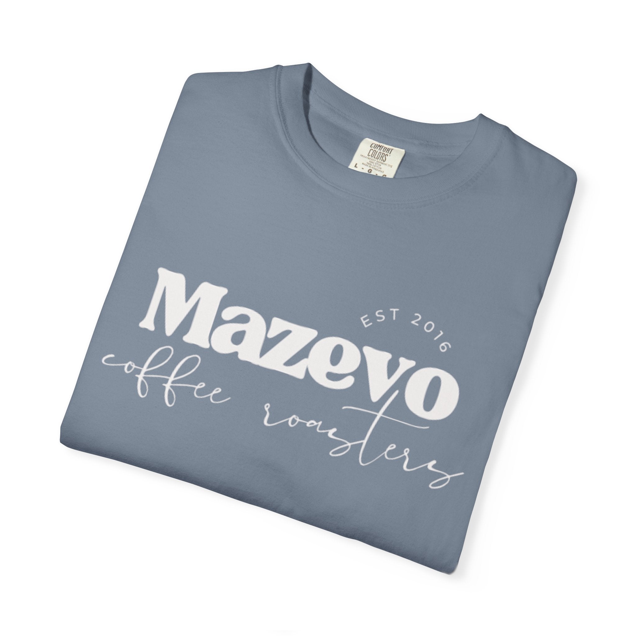 Mazzevo Subtle Logo T-Shirt — Minimalist White Garment-Dyed Tee