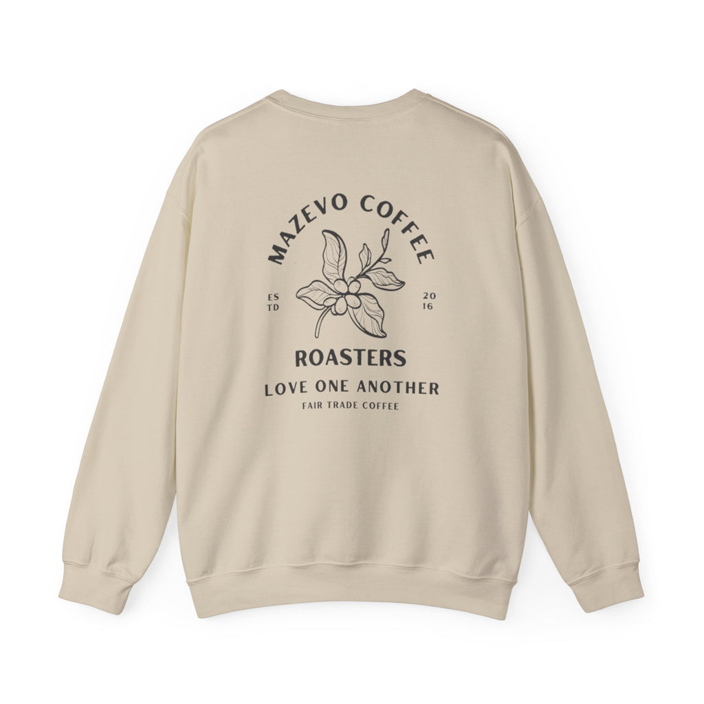 Coffee Roasters Crewneck Sweatshirt — Mazeyo Coffee “Love One Another” Logo