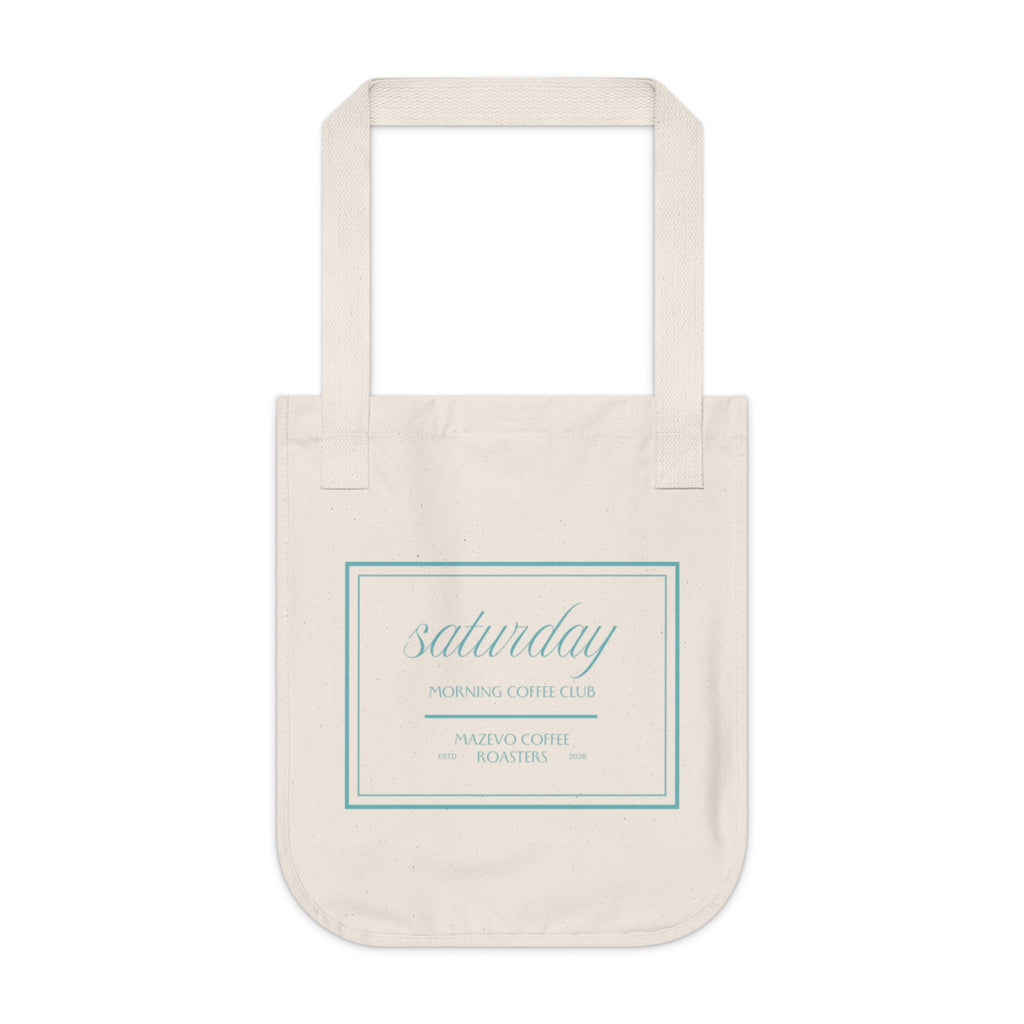 Saturday Morning Coffee Club Organic Canvas Tote — Reusable Coffee Tote Bag