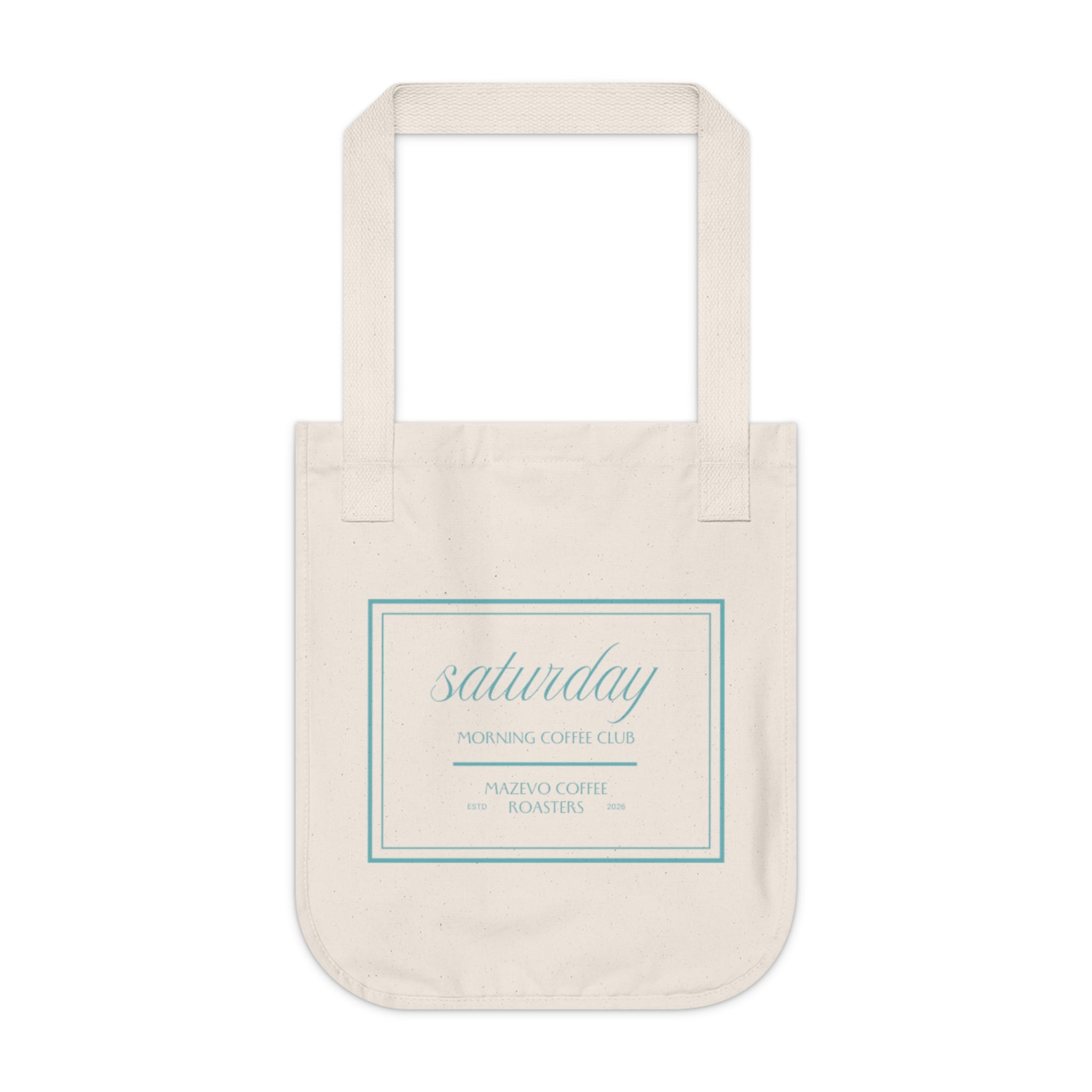 Saturday Morning Coffee Club Organic Canvas Tote — Reusable Coffee Tote Bag