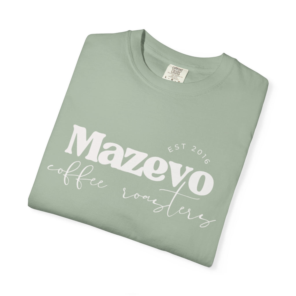 Mazzevo Subtle Logo T-Shirt — Minimalist White Garment-Dyed Tee