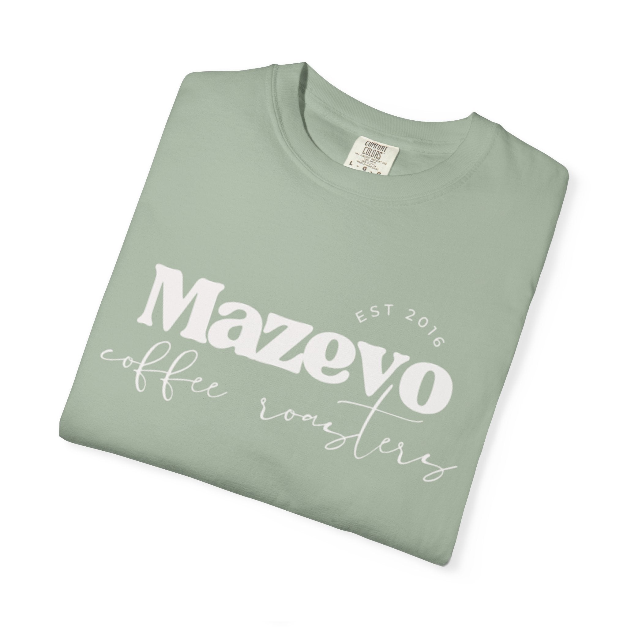 Mazzevo Subtle Logo T-Shirt — Minimalist White Garment-Dyed Tee