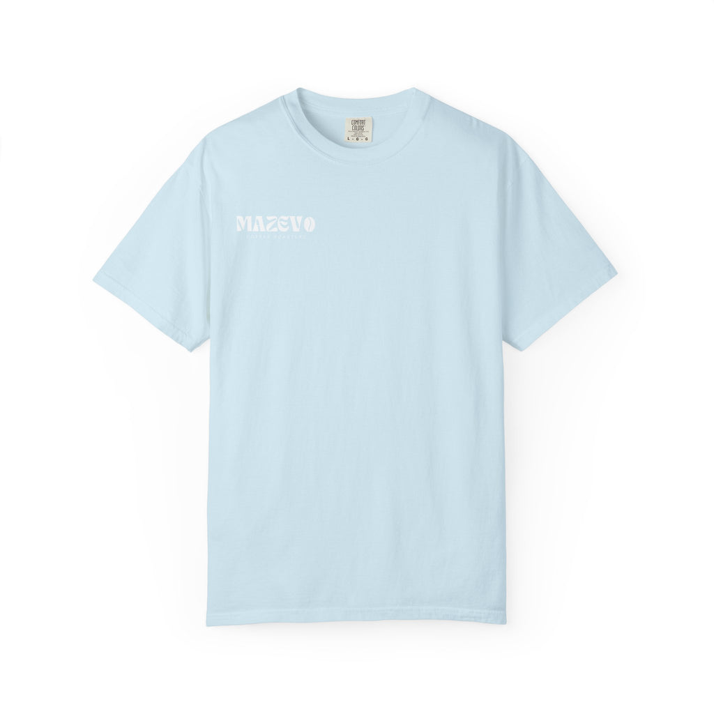Mazevo Coffee T-Shirt — Retro Logo Garment-Dyed Tee for Coffee Lovers