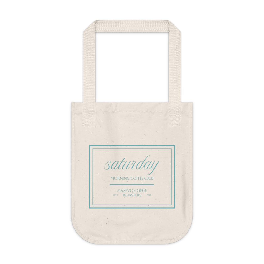 Saturday Morning Coffee Club Organic Canvas Tote — Reusable Coffee Tote Bag