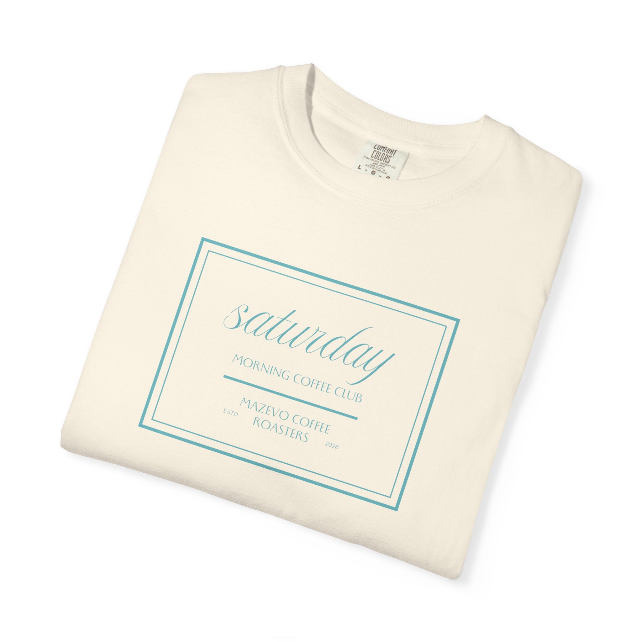 Saturday Script T-Shirt — Minimal Weekend Graphic Tee