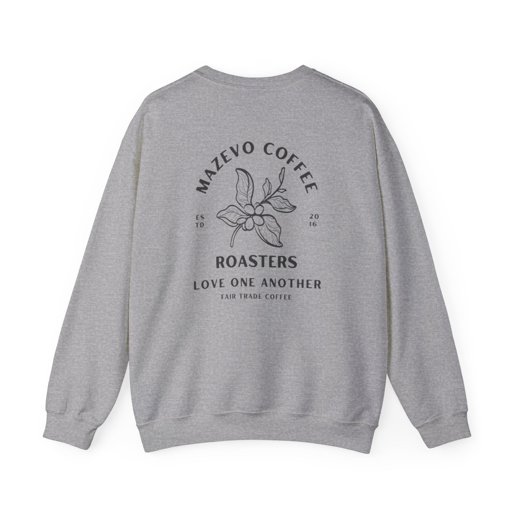 Coffee Roasters Crewneck Sweatshirt — Mazeyo Coffee “Love One Another” Logo