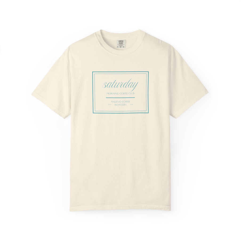 Saturday Script T-Shirt — Minimal Weekend Graphic Tee