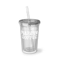 Suave Acrylic Tumbler — Clear Reusable Cup with "Must Love Coffee" Retro Script