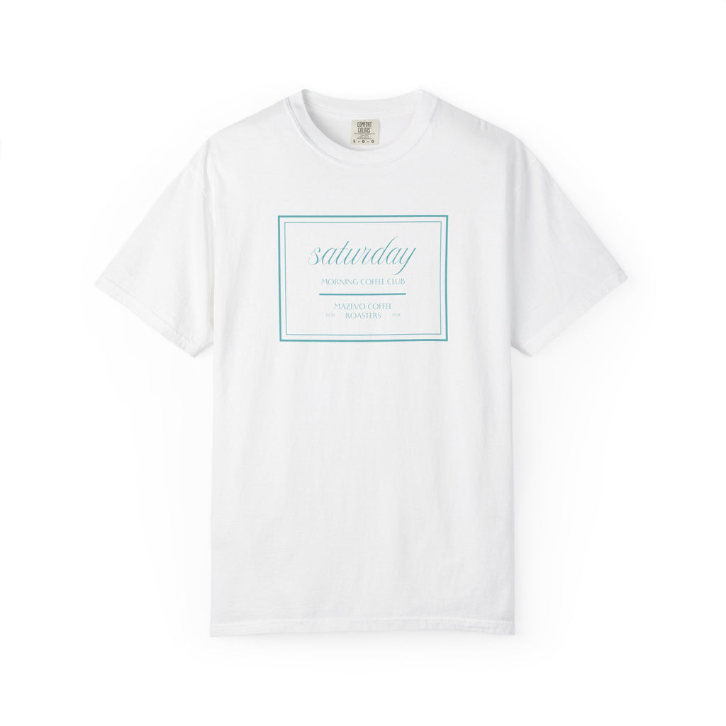 Saturday Script T-Shirt — Minimal Weekend Graphic Tee