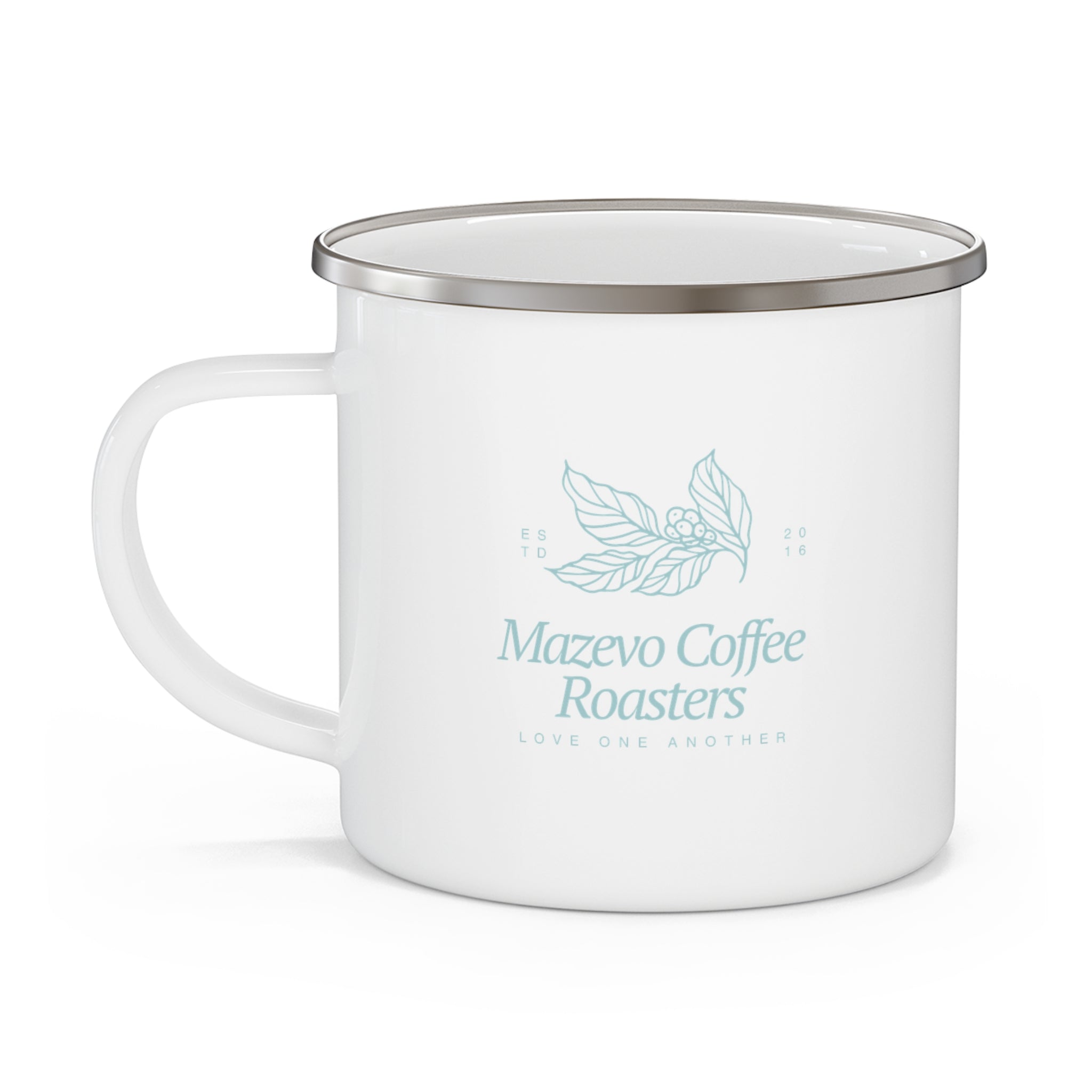 Enamel Mug — Mazevo Coffee Roasters Logo Camping Cup