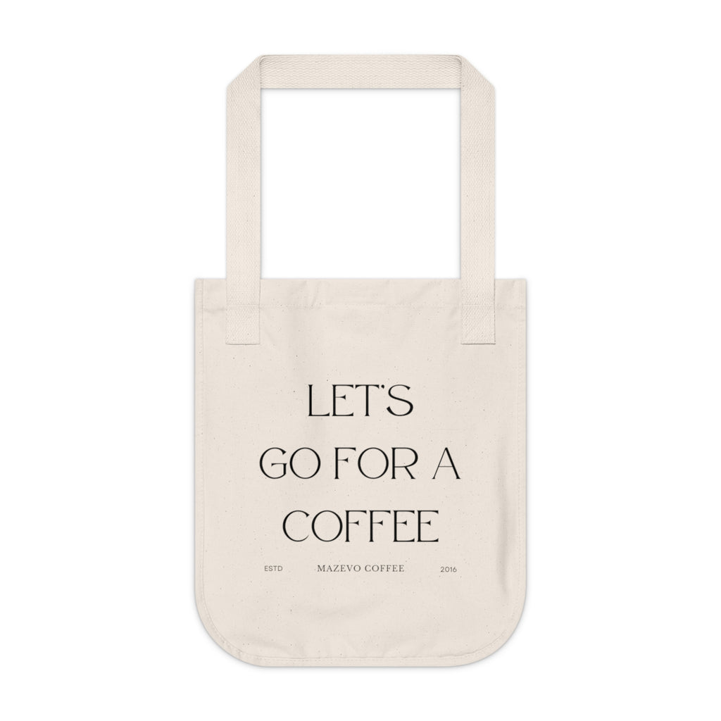 Canvas Tote — "Let’s Go For A Coffee" Minimal Coffee Shop Tote