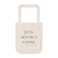 Canvas Tote — "Let’s Go For A Coffee" Minimal Coffee Shop Tote