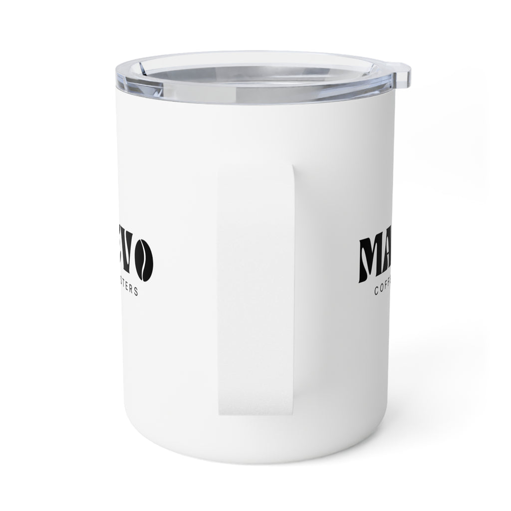 Insulated 10oz Coffee Mug — Minimal Black 'MAVO' Logo Travel Tumbler