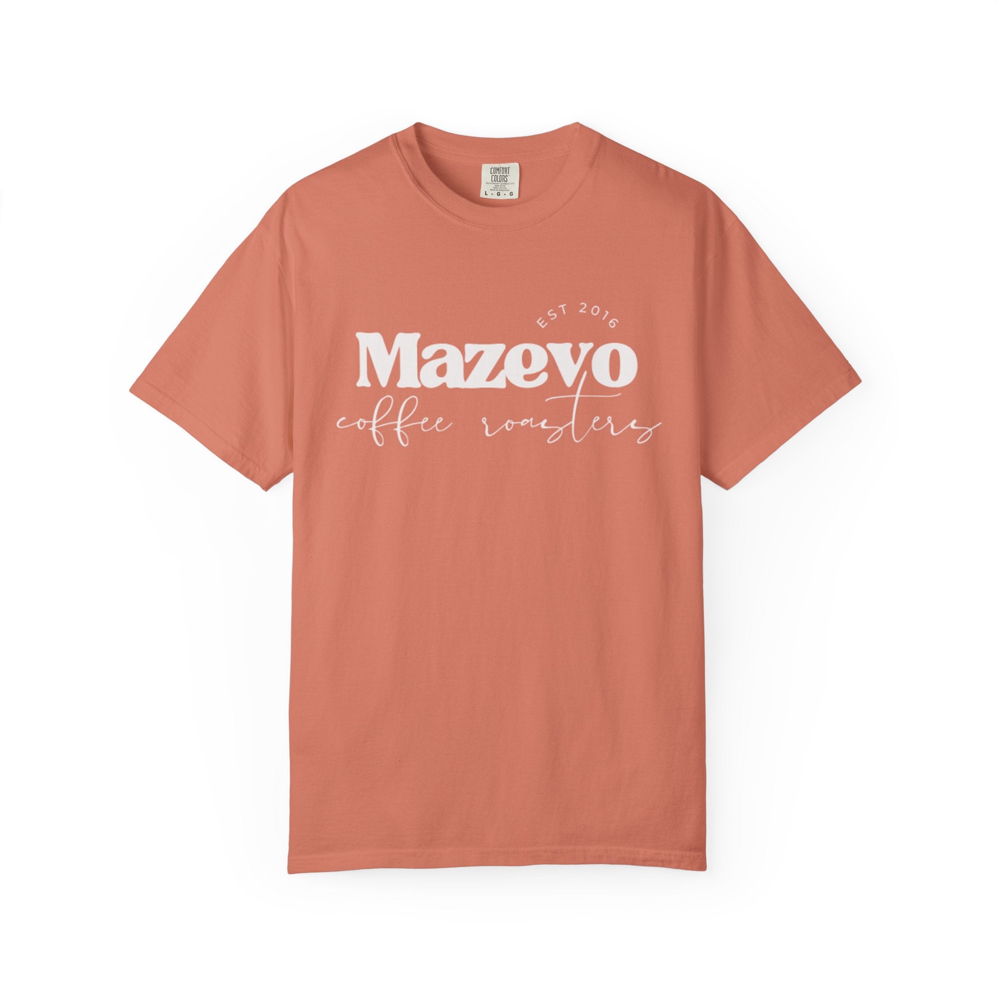 Mazzevo Subtle Logo T-Shirt — Minimalist White Garment-Dyed Tee