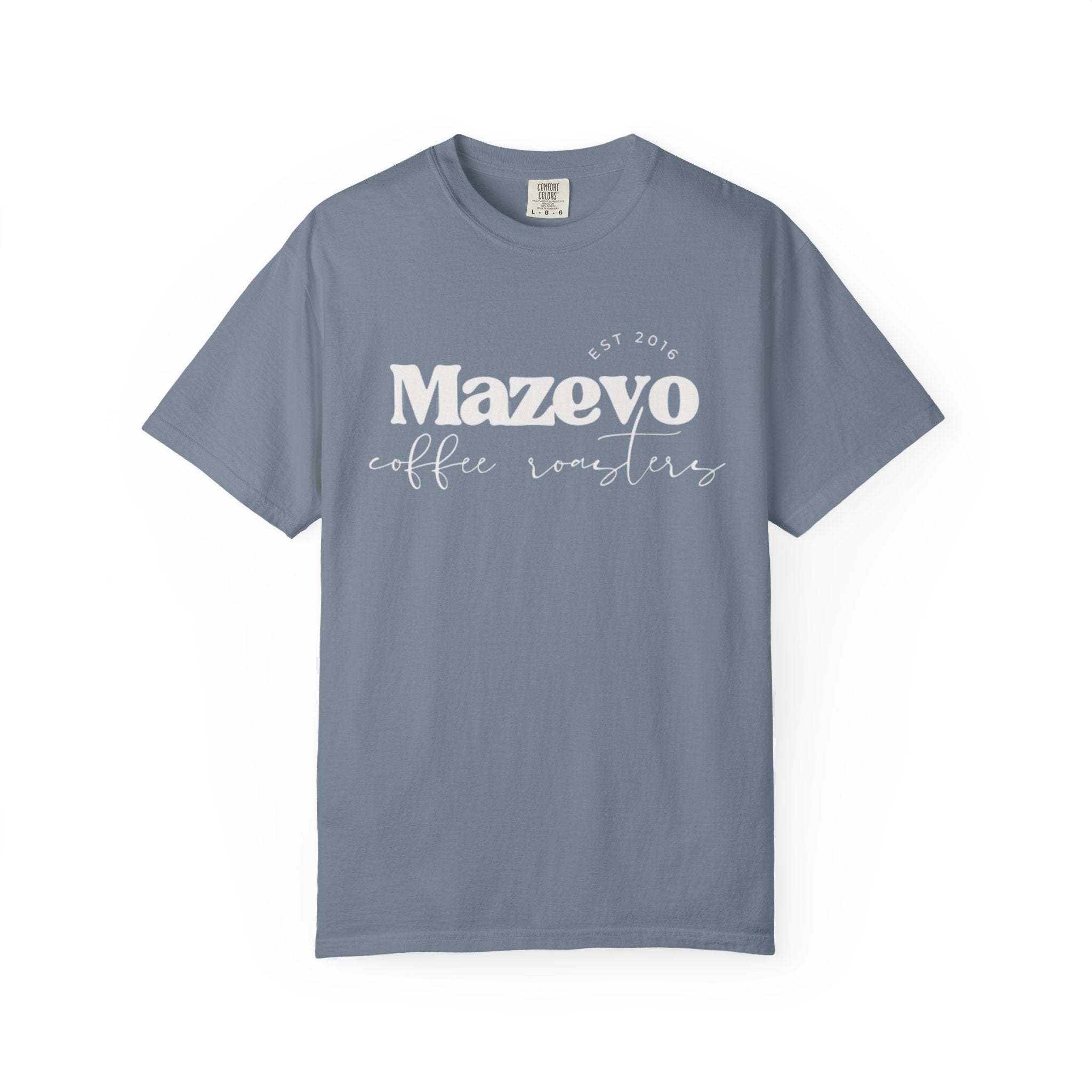 Mazzevo Subtle Logo T-Shirt — Minimalist White Garment-Dyed Tee