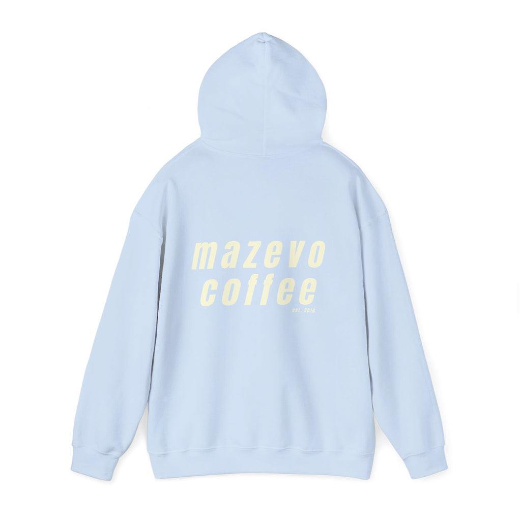 Mazevo Coffee Hoodie — Minimal Cream Coffee Shop Pullover