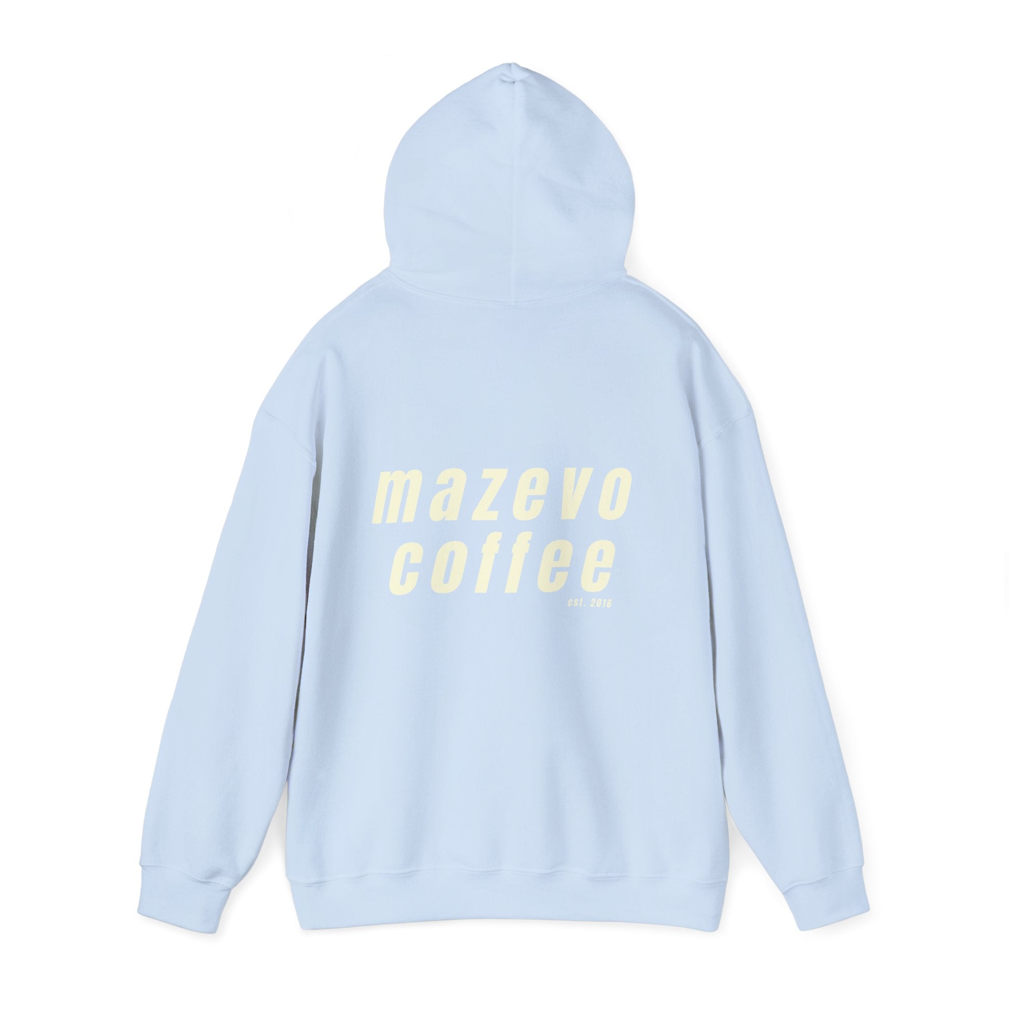 Mazevo Coffee Hoodie — Minimal Cream Coffee Shop Pullover