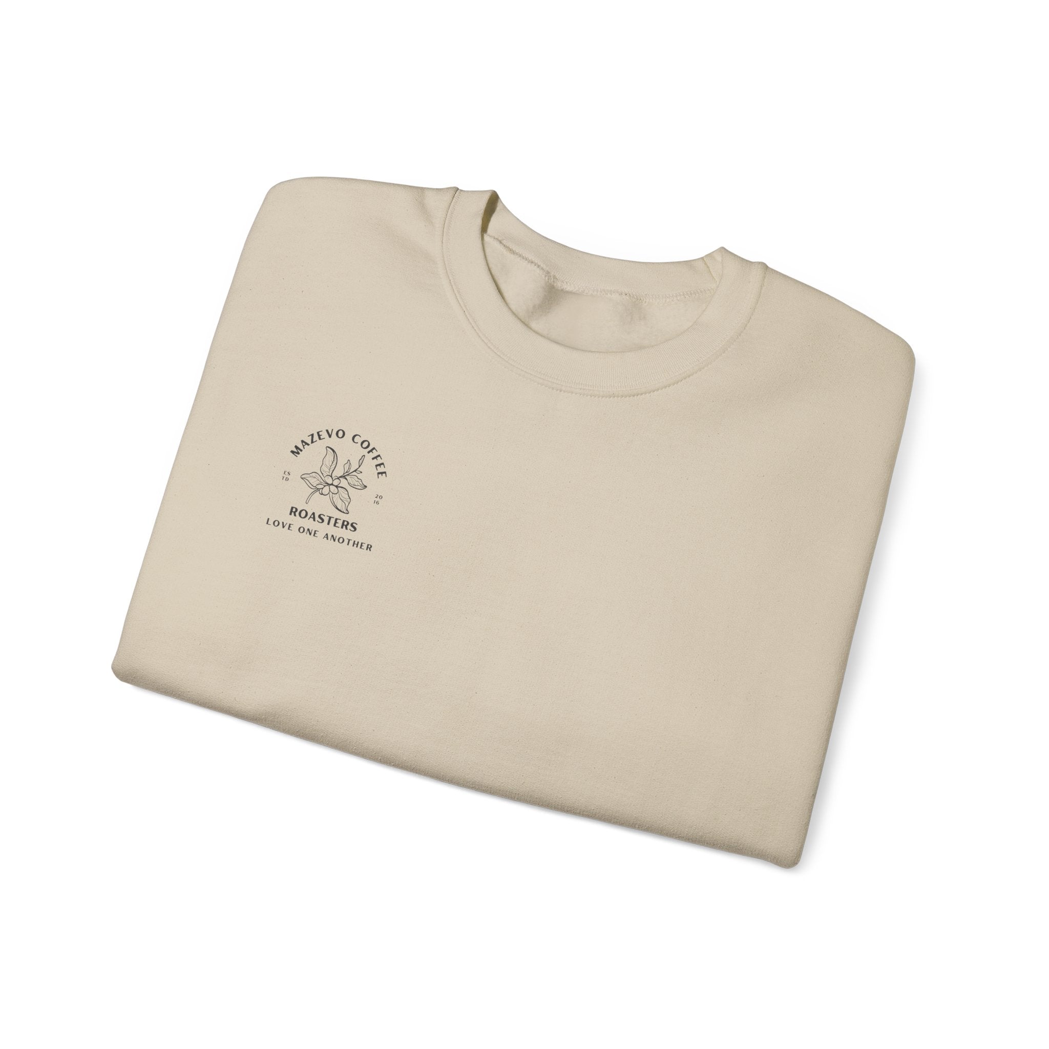 Coffee Roasters Crewneck Sweatshirt — Mazeyo Coffee “Love One Another” Logo