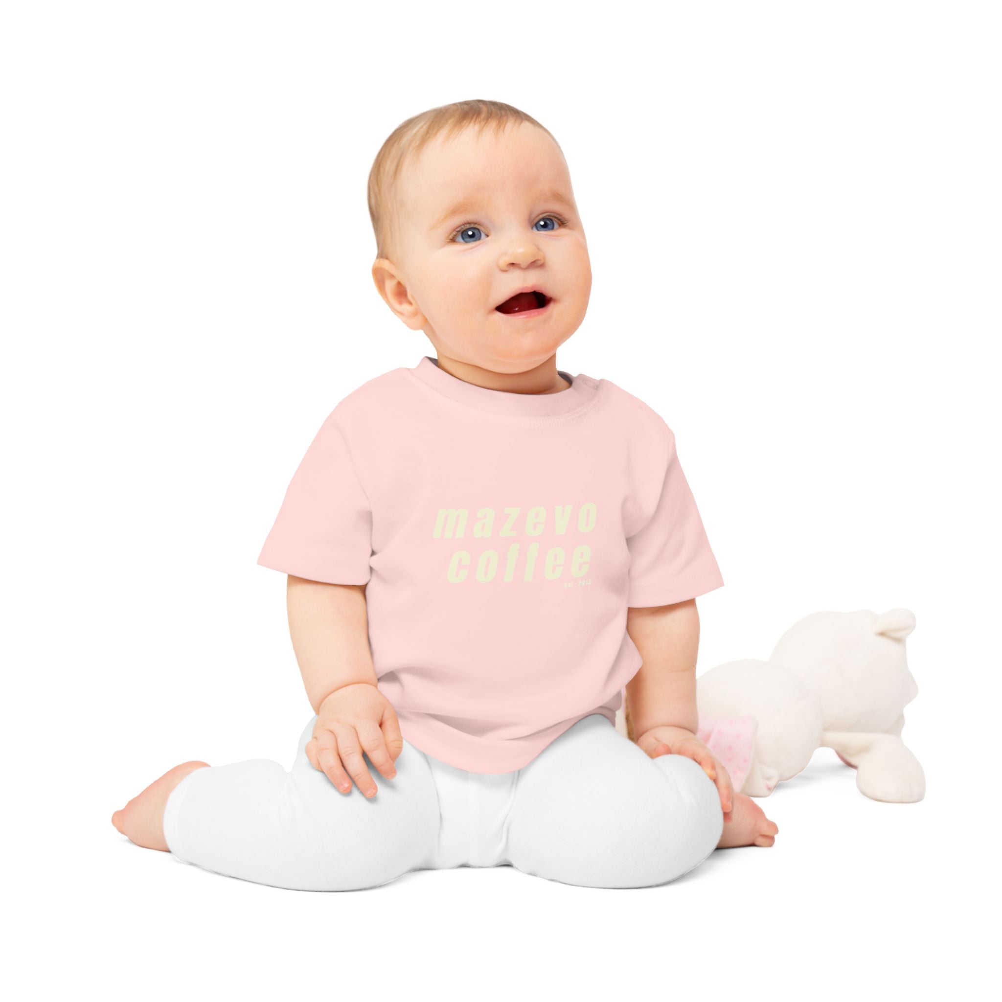 Baby T‑Shirt — "Mazevo Coffee" Pastel Logo Infant Tee