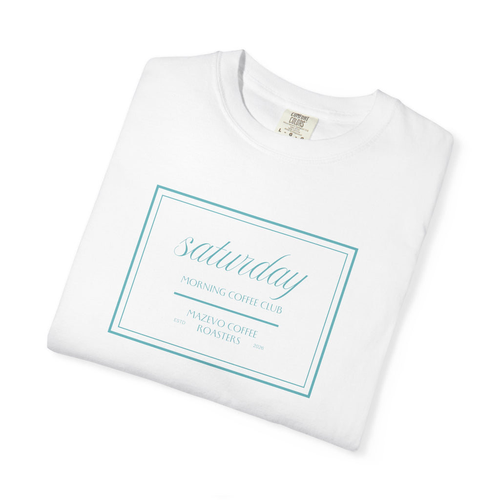 Saturday Script T-Shirt — Minimal Weekend Graphic Tee