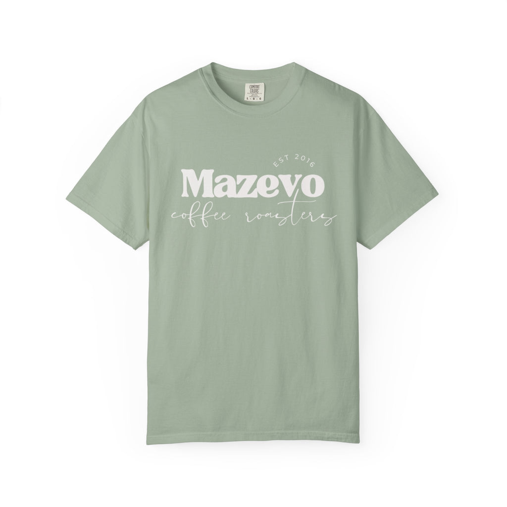 Mazzevo Subtle Logo T-Shirt — Minimalist White Garment-Dyed Tee