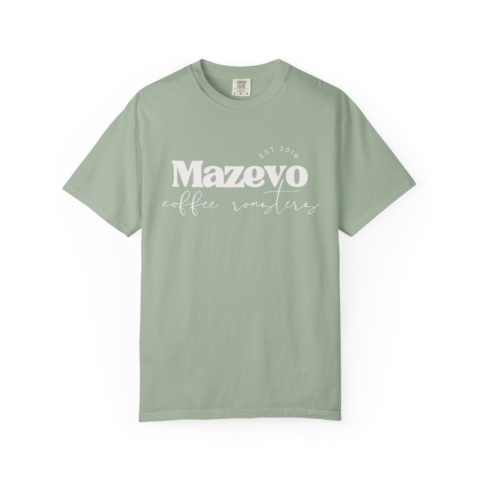 Mazzevo Subtle Logo T-Shirt — Minimalist White Garment-Dyed Tee