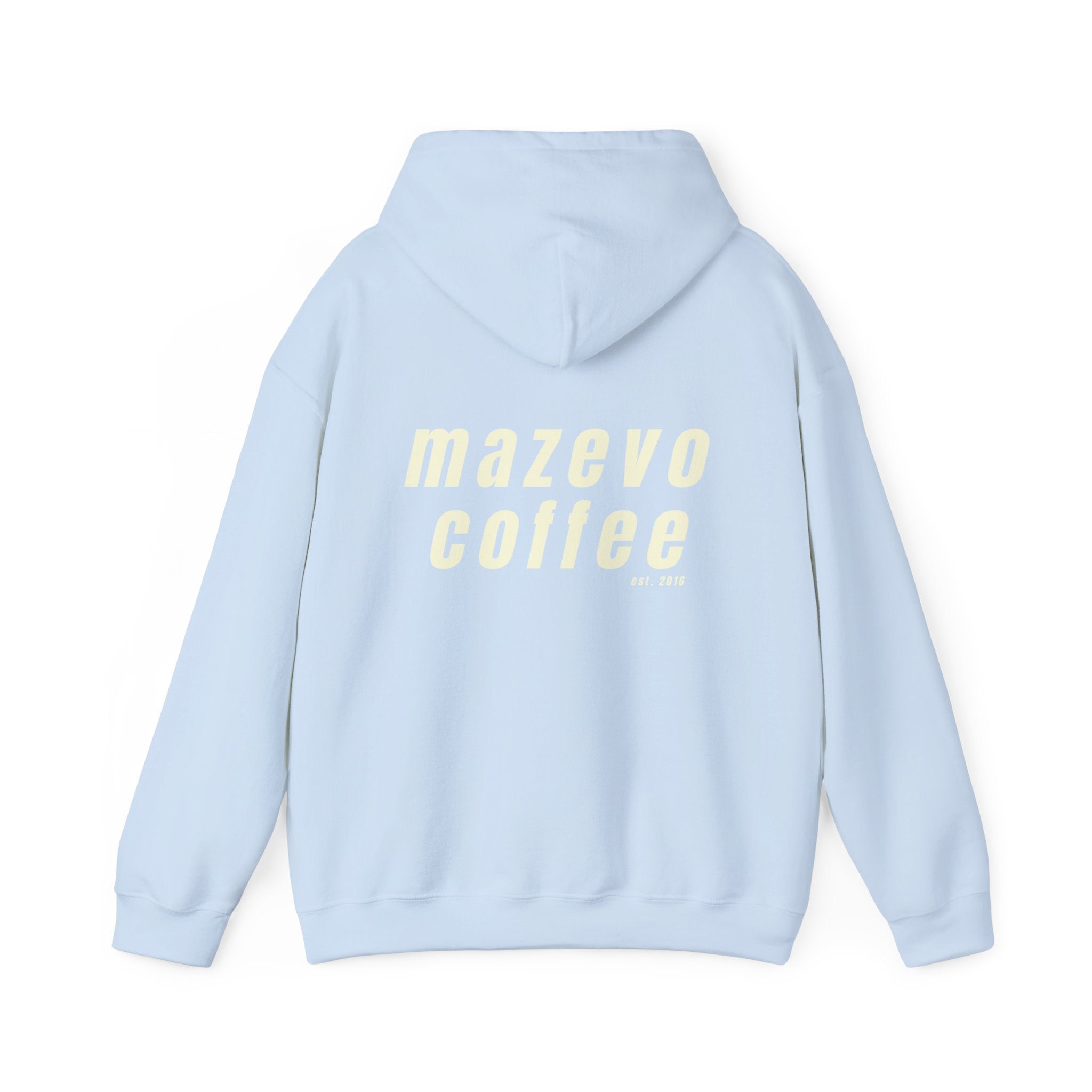 Mazevo Coffee Hoodie — Minimal Cream Coffee Shop Pullover