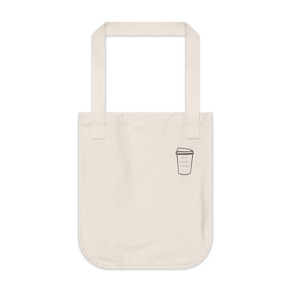 Canvas Tote — "Let’s Go For A Coffee" Minimal Coffee Shop Tote